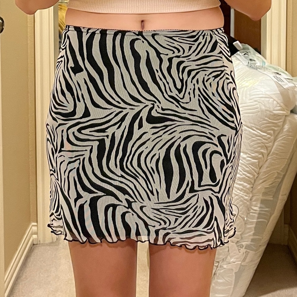 Zebra Print Mini Skirt
